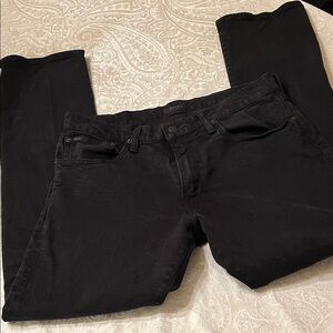Ralph Lauren Polo Black Denim Varick Slum Straight Jeans 32x32